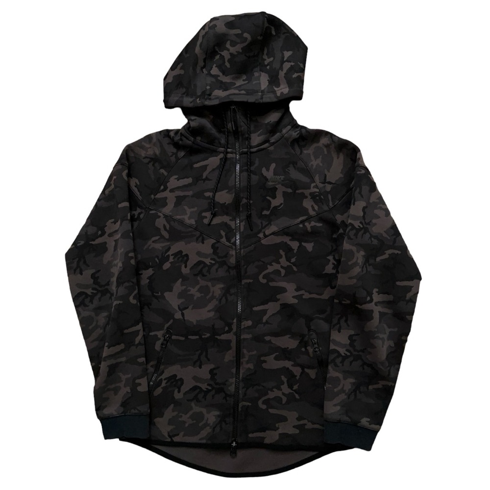 Nike Jacket Mens Size S Tech Fleece Windrunner Full-Zip Hoodie Green Camo